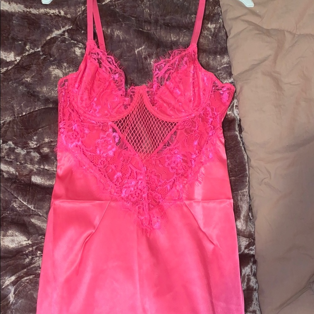 Hot pink lingerie dress